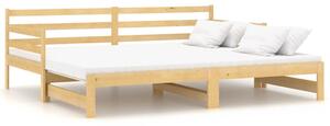 Rozkladacia denná posteľ, borovicový masív 2x(90x200) cm