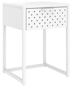 Nočný stolík biely 38x35x54 cm oceľ