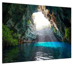 Obraz jaskyne s vodnou plochou (70x50 cm)