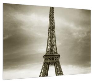 Obraz Eiffelovej veže a červeného auta (70x50 cm)