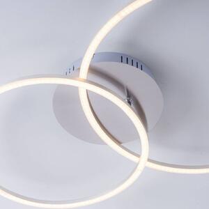 Stropné LED svetlo Ivanka, dva kruhy, oceľ
