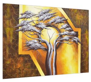 Orientálny obraz stromu a slnka (70x50 cm)