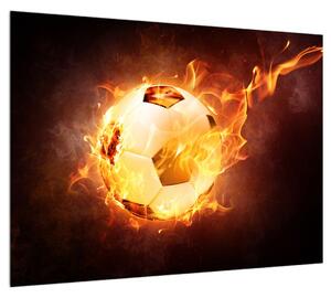 Obraz futbalovej lopty v ohni (70x50 cm)