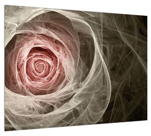 Abstraktný obraz ruže (70x50 cm)