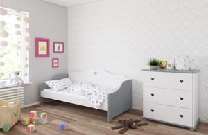 Detská posteľ Zuzia Biela+Sivá Nie 80x140 cm