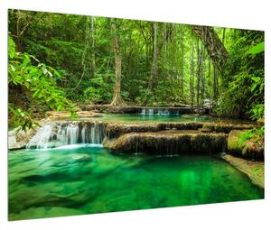 Obraz priezračného lesného toku (90x60 cm)