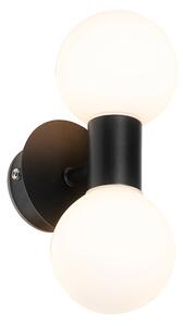 Moderná nástenná lampa čierna IP44 2-svetlo - Cederic