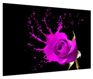 Obraz fialovej ruže (90x60 cm)