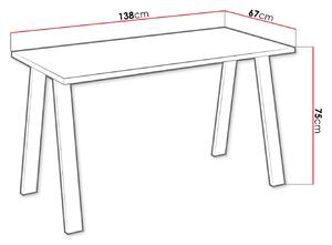 Industriálny jedálenský stôl KLEAN 1 - biely / čierny mat
