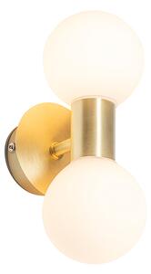 Moderná nástenná lampa zlatá IP44 2-svetlá - Cederic