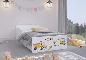 Detská posteľ PUFI + potlač 80x160 cm Stavenisko Nie