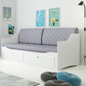 Rozťahovacia posteľ GRAND pre mladých bielo-sivá 80x200 cm