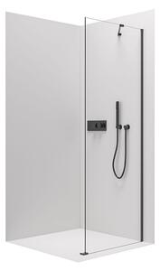 Cerano, pevná sprchová zástena pre dvere Marino a Volpe 70x190 cm, 6mm číre sklo, čierny profil, CER-CER-420264