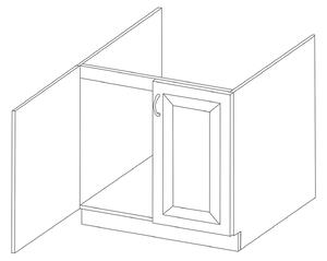 Drezová skrinka LAILI - šírka 80 cm, šedá / dub artisan