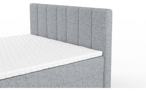 Kontinentálna posteľ PEDRO PU s topperom sivá 120x200 cm