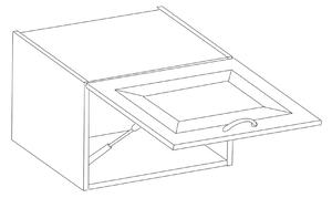 Horná hlboká skrinka s výklopnými dvierkami LAILI - šírka 60 cm, svetlo šedá / dub artisan