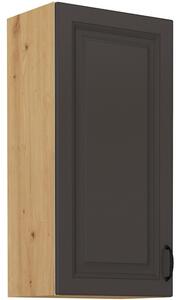 Vysoká horná skrinka SOPHIA - šírka 45 cm, tmavo šedá / dub artisan