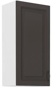Vysoká horná skrinka SOPHIA - šírka 45 cm, tmavo šedá / biela
