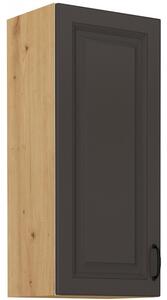 Vysoká horná skrinka SOPHIA - šírka 40 cm, tmavo šedá / dub artisan