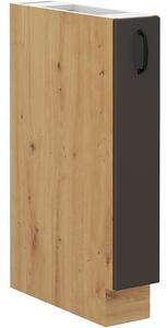 Výsuvná skrinka SOPHIA - šírka 15 cm, tmavo šedá / dub artisan