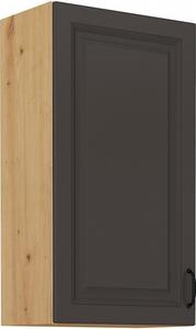 Vysoká horná skrinka SOPHIA - šírka 50 cm, tmavo šedá / dub artisan