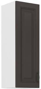 Vysoká horná skrinka SOPHIA - šírka 30 cm, tmavo šedá / biela