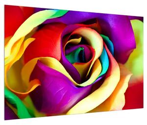 Farebný obraz abstraktnej ruže (90x60 cm)