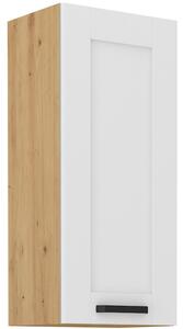 Vysoká horná skrinka LAILI - šírka 40 cm, biela / dub artisan