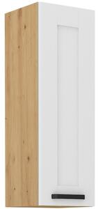Vysoká horná skrinka LAILI - šírka 30 cm, biela / dub artisan