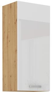 Vysoká horná skrinka ADARA - šírka 40 cm, biela / dub artisan