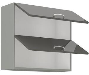 Horná výklopná skrinka ULLERIKE - šírka 80 cm, šedá