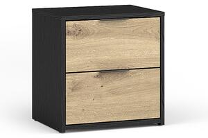 Nočný stolík UPSALA, 44,2x45,6x35, černá/dub artisan