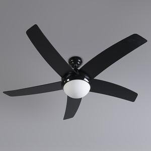Stropný ventilátor čierny s drevenou potlačou 132 cm s diaľkovým ovládaním - Cool
