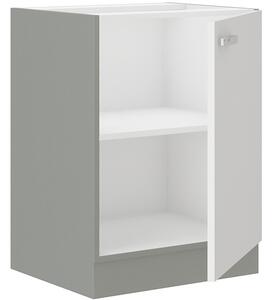 Dolná jednodverová skrinka ULLERIKE - šírka 60 cm, biela / šedá