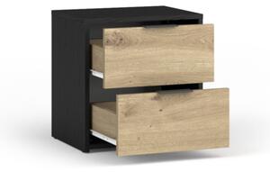 Nočný stolík SALAS, 44,2x45,6x35, černá/dub artisan