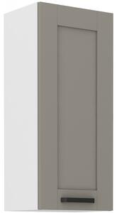 Vysoká horná skrinka LAILI - šírka 40 cm, svetlo šedá / biela