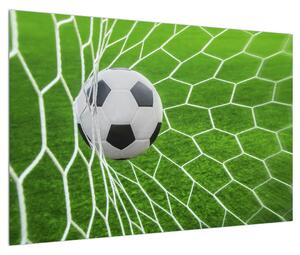 Obraz futbalovej lopty v sieti (90x60 cm)