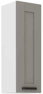 Vysoká horná skrinka LAILI - šírka 30 cm, svetlo šedá / biela
