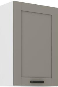 Vysoká horná skrinka LAILI - šírka 60 cm, svetlo šedá / biela