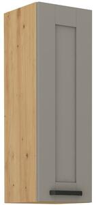 Vysoká horná skrinka LAILI - šírka 30 cm, svetlo šedá / dub artisan