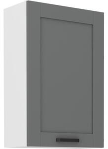 Vysoká horná skrinka LAILI - šírka 50 cm, šedá / biela