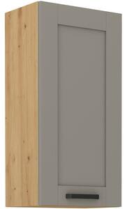 Vysoká horná skrinka LAILI - šírka 45 cm, svetlo šedá / dub artisan
