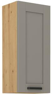 Vysoká horná skrinka LAILI - šírka 40 cm, svetlo šedá / dub artisan