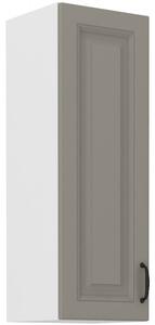 Vysoká horná skrinka SOPHIA - šírka 30 cm, svetlo šedá / biela