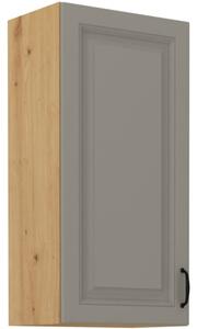 Vysoká horná skrinka SOPHIA - šírka 45 cm, svetlo šedá / dub artisan
