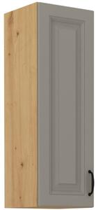 Vysoká horná skrinka SOPHIA - šírka 30 cm, svetlo šedá / dub artisan