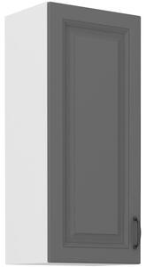 Vysoká horná skrinka SOPHIA - šírka 40 cm, šedá / biela