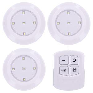 SOLIGHT LED orientačná lampička na batérie AAA + diaľkové ovládanie 50Lm biela