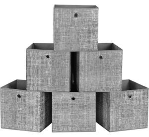 Úložný box Grey, sada 6ks, 30x30x30 cm, sivá
