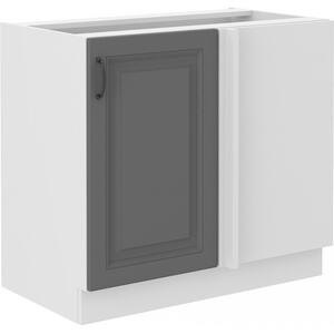 Predĺžená rohová skrinka SOPHIA - šírka 105 cm, šedá / biela